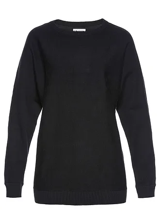 Svetr s netopýřími rukávy • černá • bonprix obchod