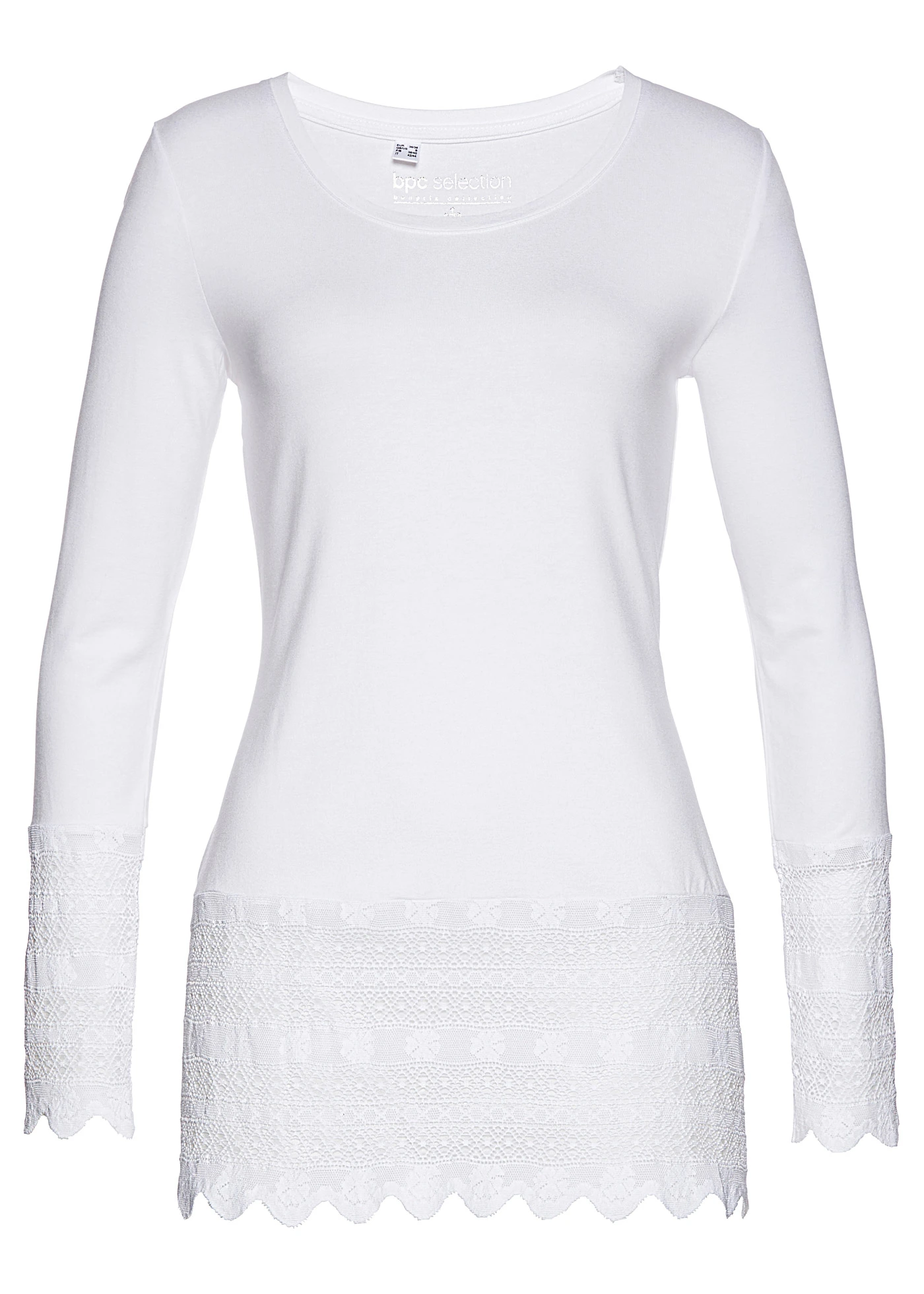 T-shirt long à dentelle • blanc cassé • product-page.page-title-suffix