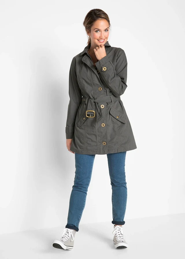 Trench-coat, Couleur: gris ardoise