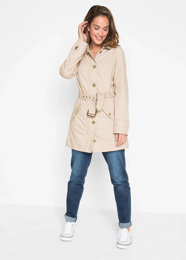 Trench-coat, Couleur: beige galet