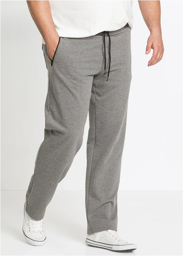 Joggingbroek met ritszakken, Kleur: grijs gemêleerd