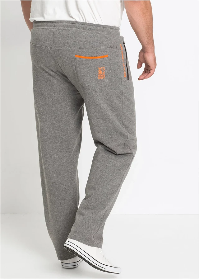Pantalon de jogging avec poches zippées, Couleur: gris chiné