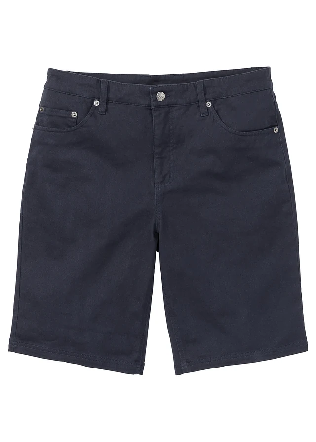 Classic fit stretch bermuda, Kleur: donkerblauw