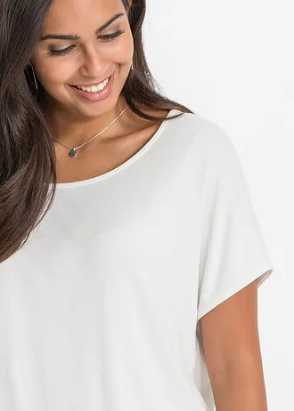T-shirt doux en viscose extensible • ecru • Boutique bonprix