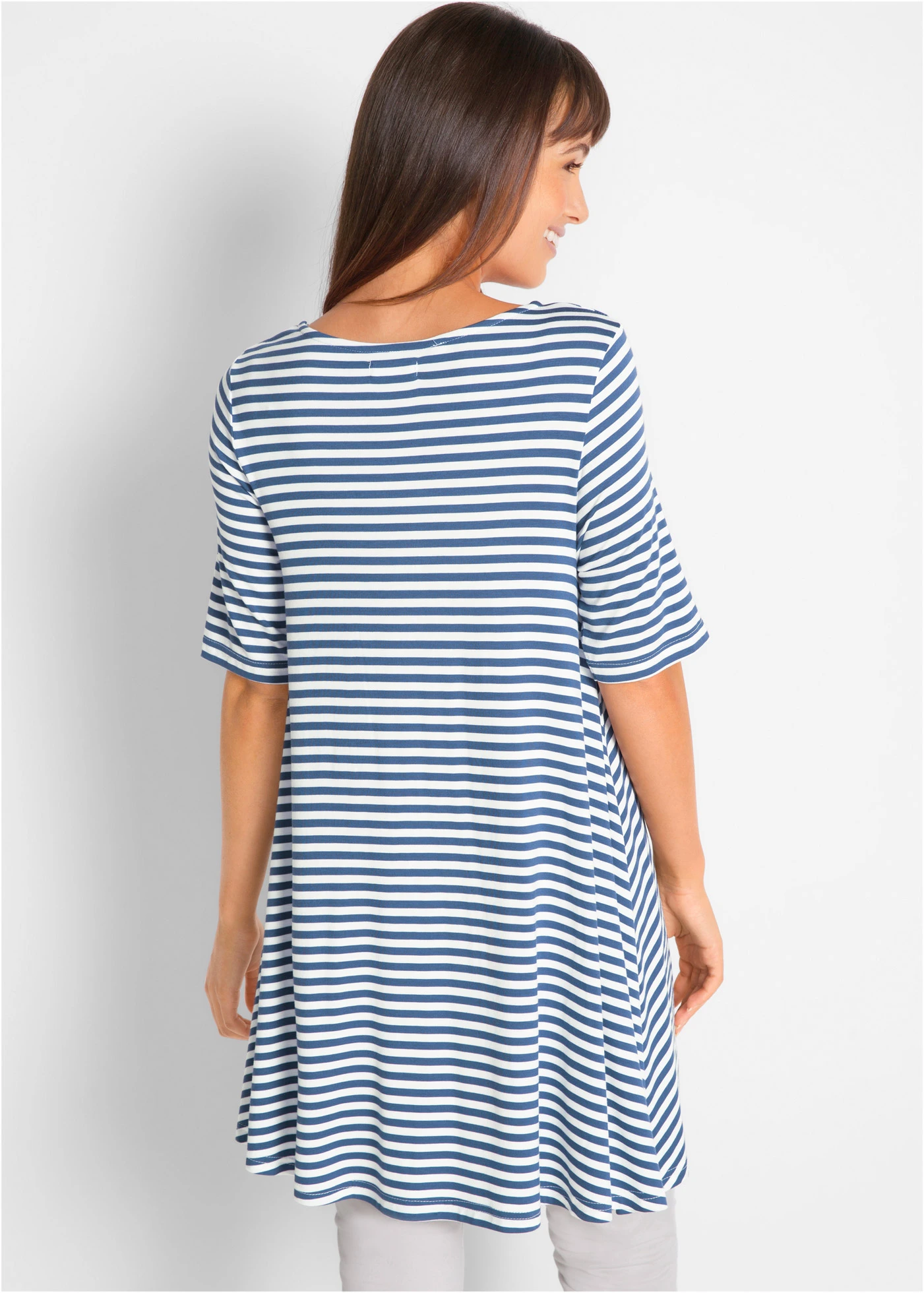 Shirt tuniek in een viscosemix • indigo - wolwit gestreept • bonprix online shop