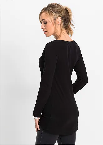 Longsleeve van puur katoen, Kleur: zwart