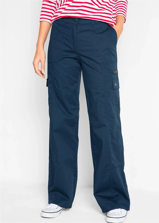 Jean cargo en coton, taille mi-haute • bleu foncé • product-page.page-title-suffix