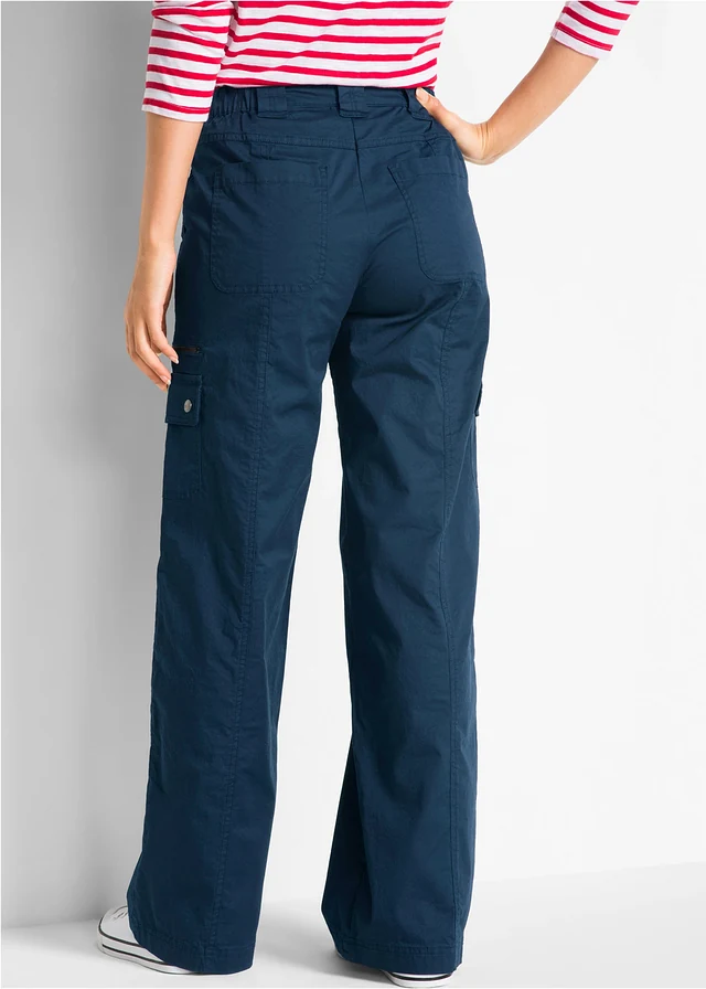 Jean cargo en coton, taille mi-haute • bleu foncé • product-page.page-title-suffix