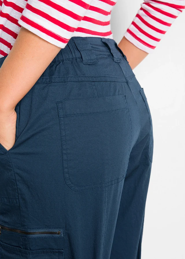 Jean cargo en coton, taille mi-haute • bleu foncé • product-page.page-title-suffix