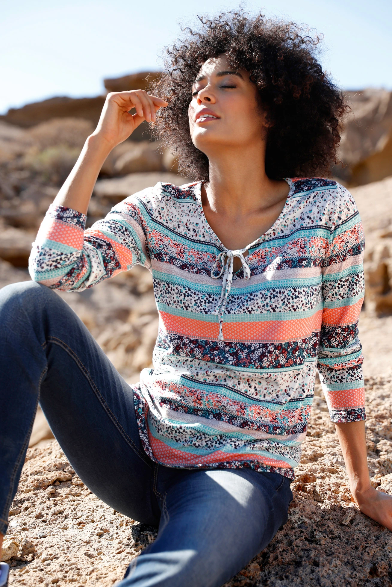 Tunika, długi rękaw • łososiowy • sklep bonprix