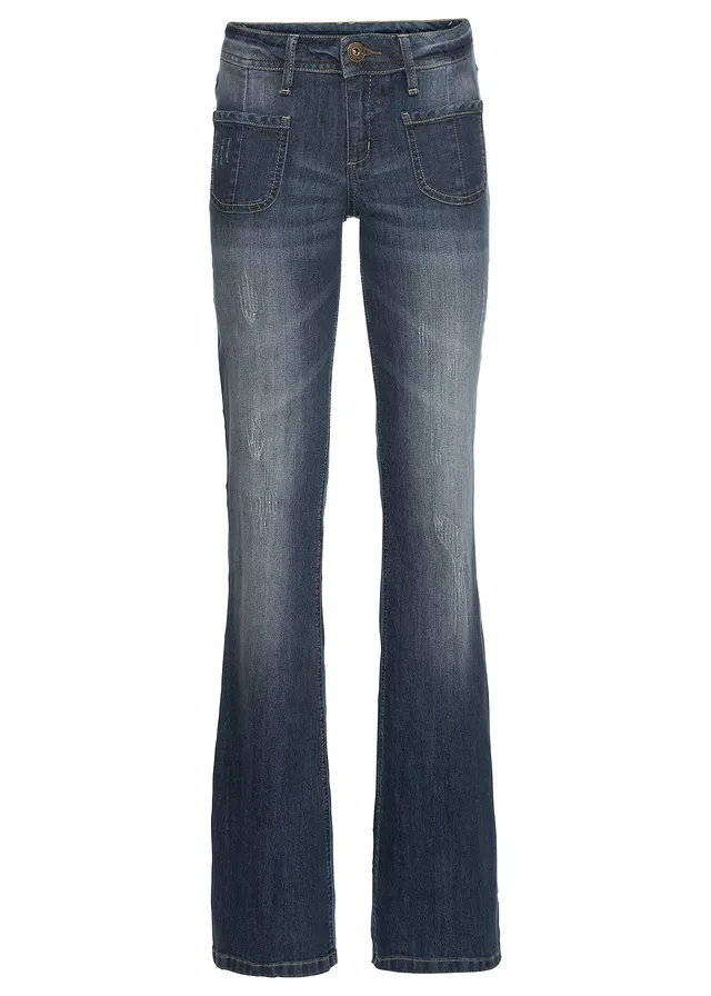 Blugi evazați Low Waist, cu stretch
