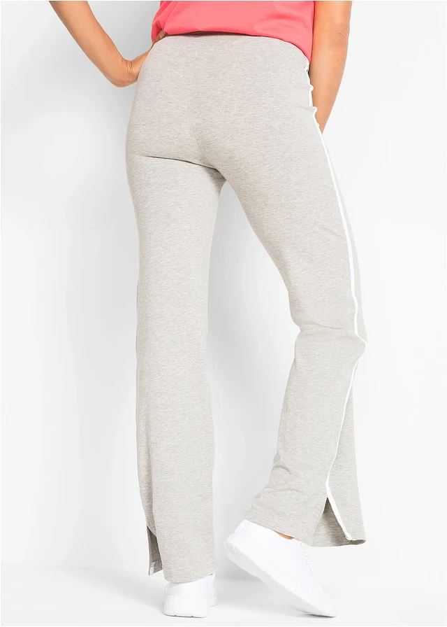 Lot de 2 pantalons en jersey coton extensible • noir + gris clair chiné • product-page.page-title-suffix