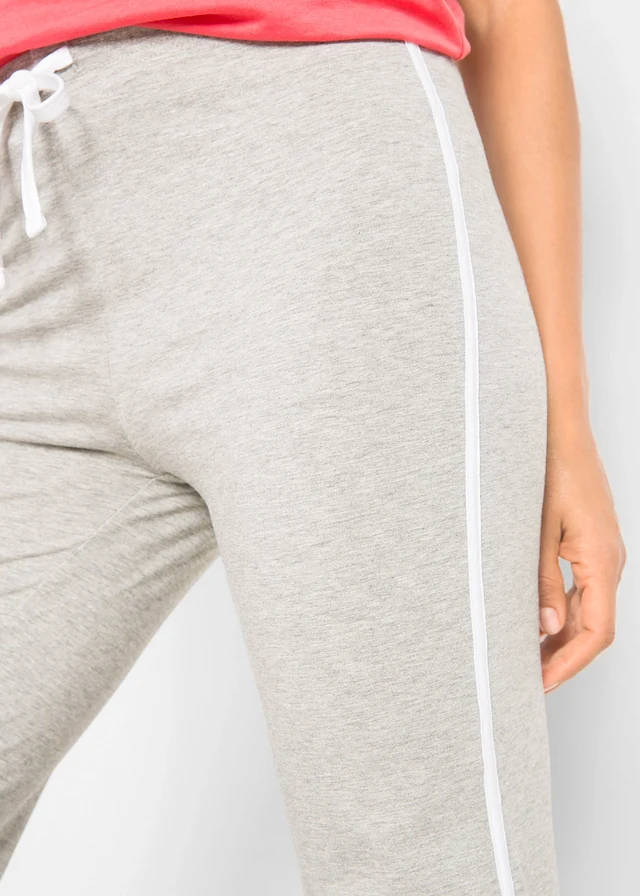 Lot de 2 pantalons en jersey coton extensible • noir + gris clair chiné • product-page.page-title-suffix