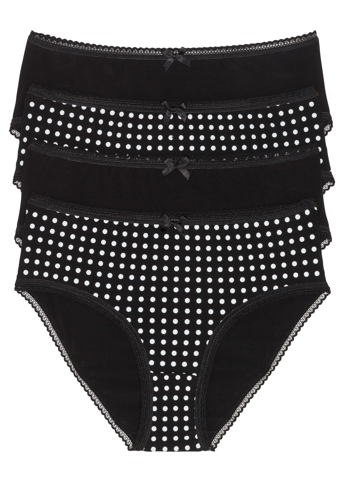 Maxislip met zacht biologisch katoen (set van 4) • zwart+wit • bonprix online shop