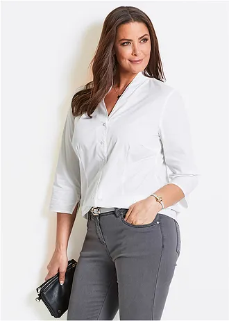 Halenka se stojáčkem, barva: bílá