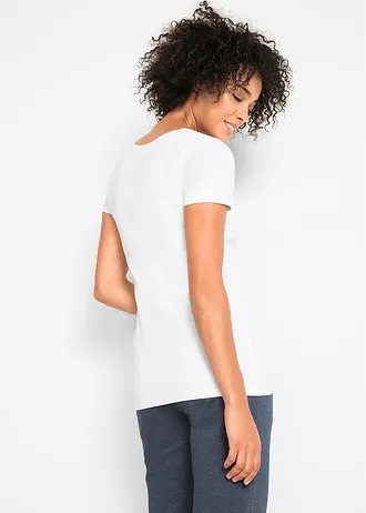 Longshirt met tekstprint (set van 2), Kleur: zwart+wit