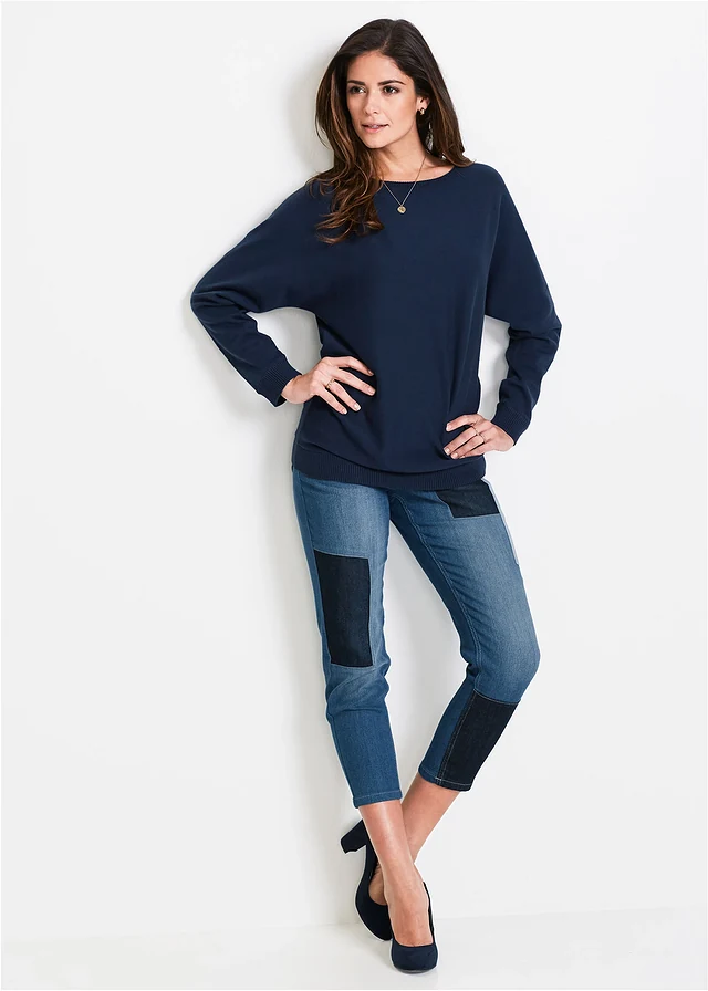 Trui met vleermuismouwen • donkerblauw • product-page.page-title-suffix