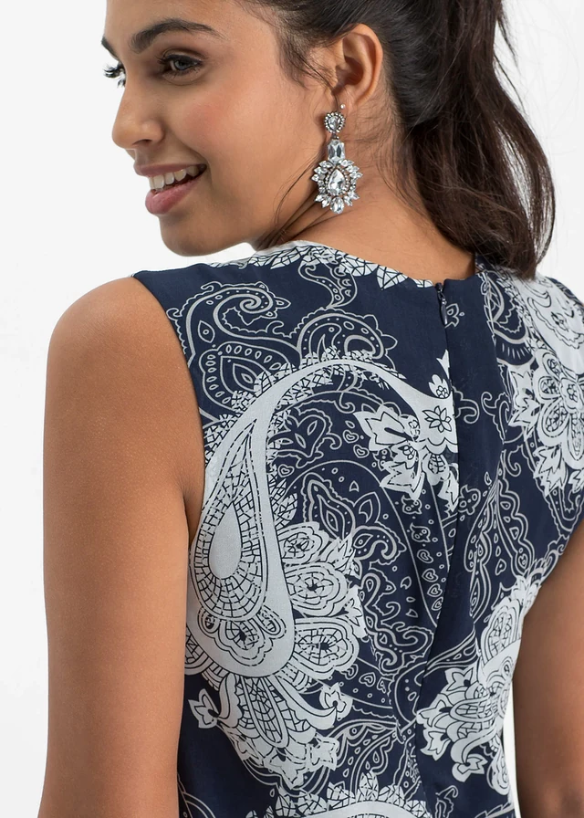Hosszú sifon ruha • sötétkék/Paisley • bonprix áruház