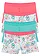 Dames boxer (set van 4), Kleur: wit met print+pink+groen