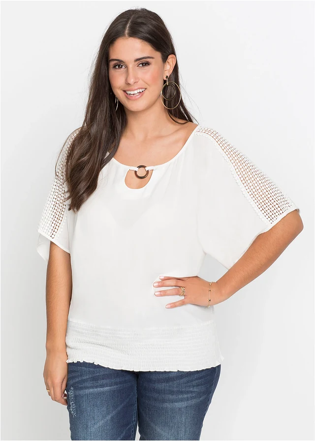Blouse 100% viscose, Couleur: écru