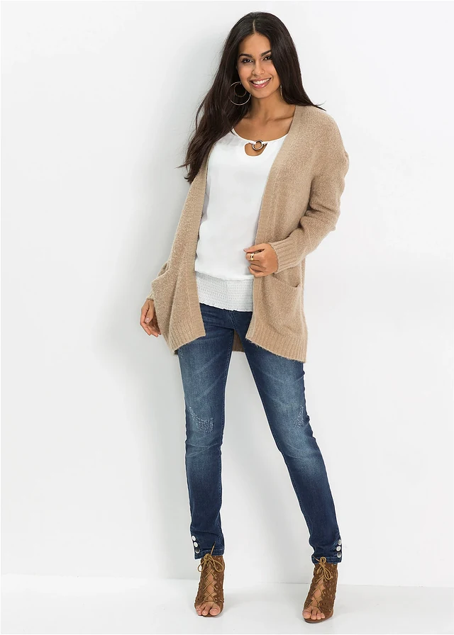 Blouse van viscose, Kleur: wolwit