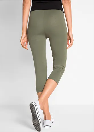 Slim fit capri legging (set van 2) • olijfgroen+zwart • bonprix online shop