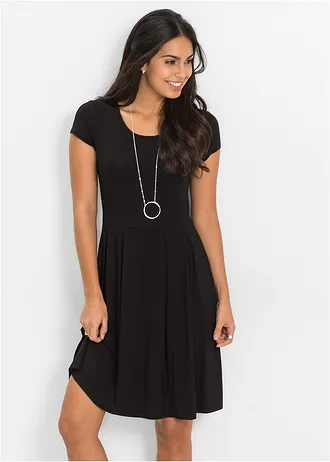 Žerzejové šaty z viskózové směsi • černá • bonprix obchod