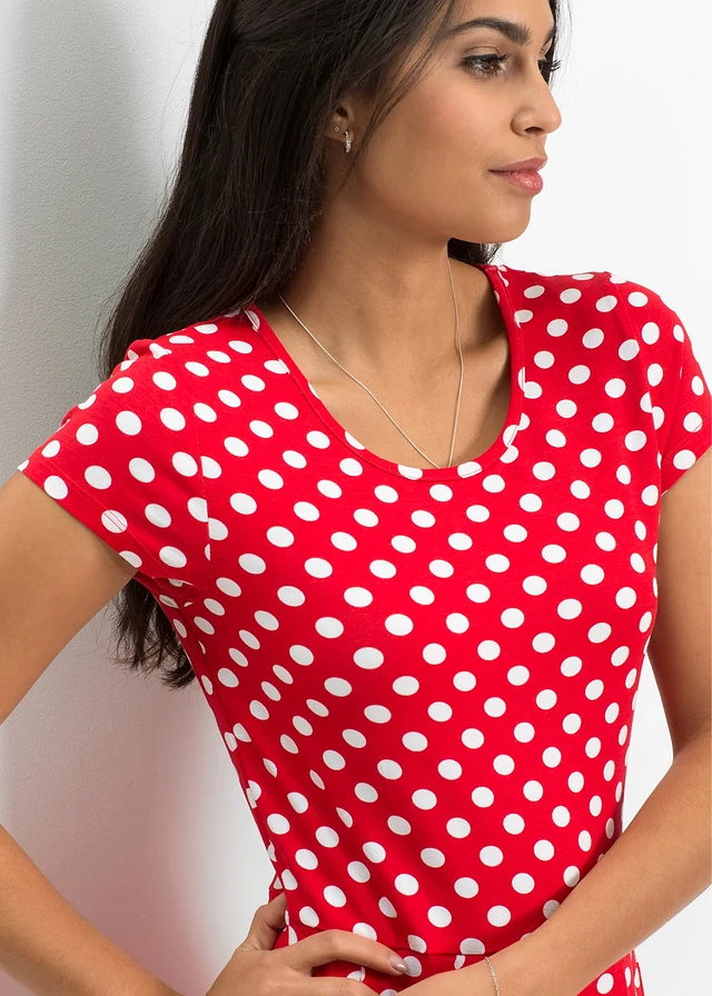 Robe en jersey viscose • fraise pois blanc • product-page.page-title-suffix