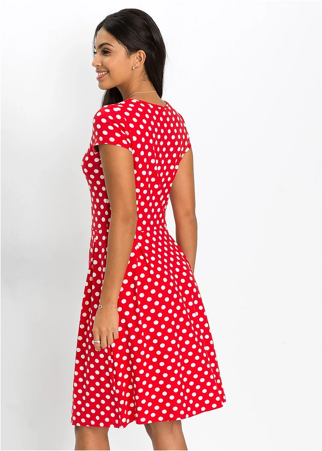 Robe en jersey viscose • fraise pois blanc • product-page.page-title-suffix