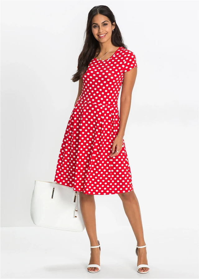 Robe en jersey viscose • fraise pois blanc • product-page.page-title-suffix