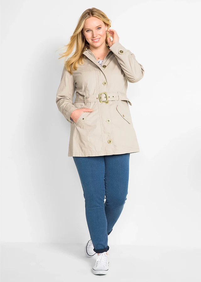 Trench-coat, Couleur: beige galet