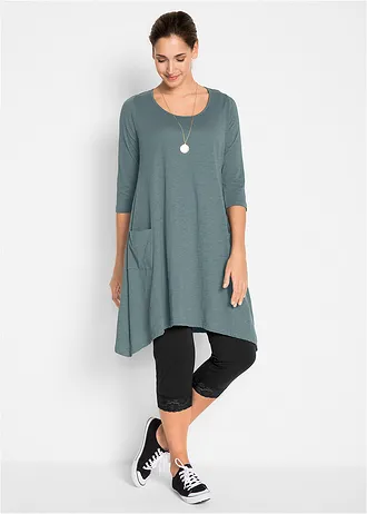 Capri legíny s krajkovým detailem, barva: černá