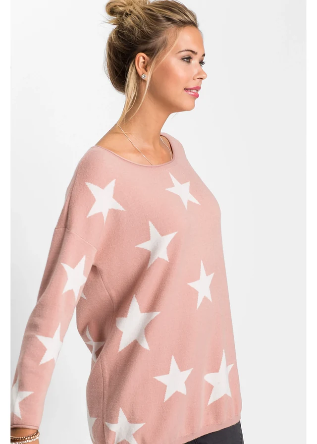 Pull oversize • rose vintage-blanc imprimé • product-page.page-title-suffix