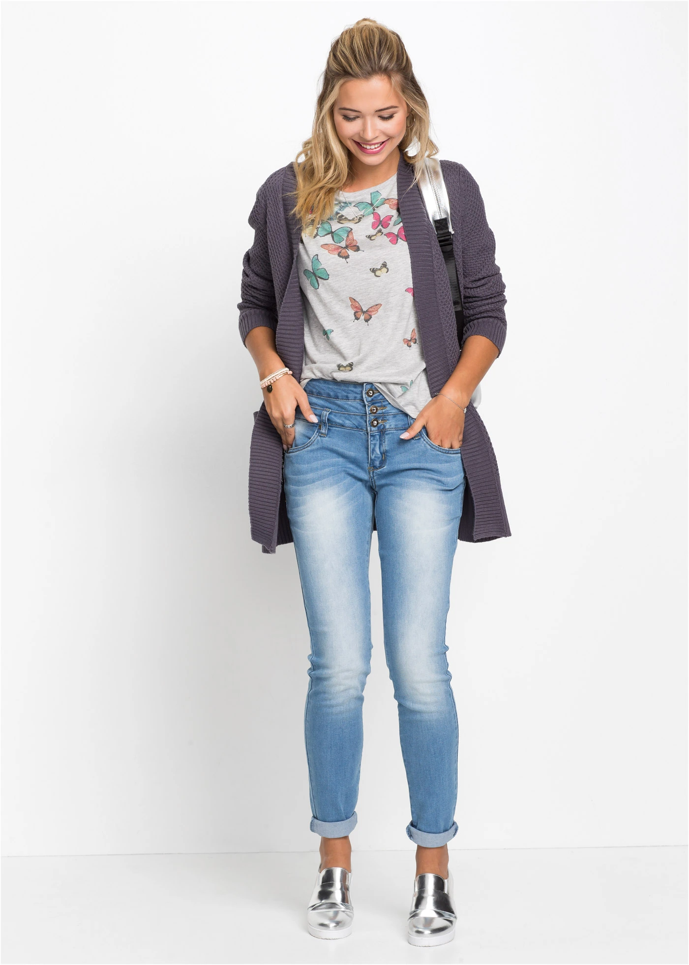 Shirt in een zachte viscosemix • grijs gemêleerd • bonprix online shop