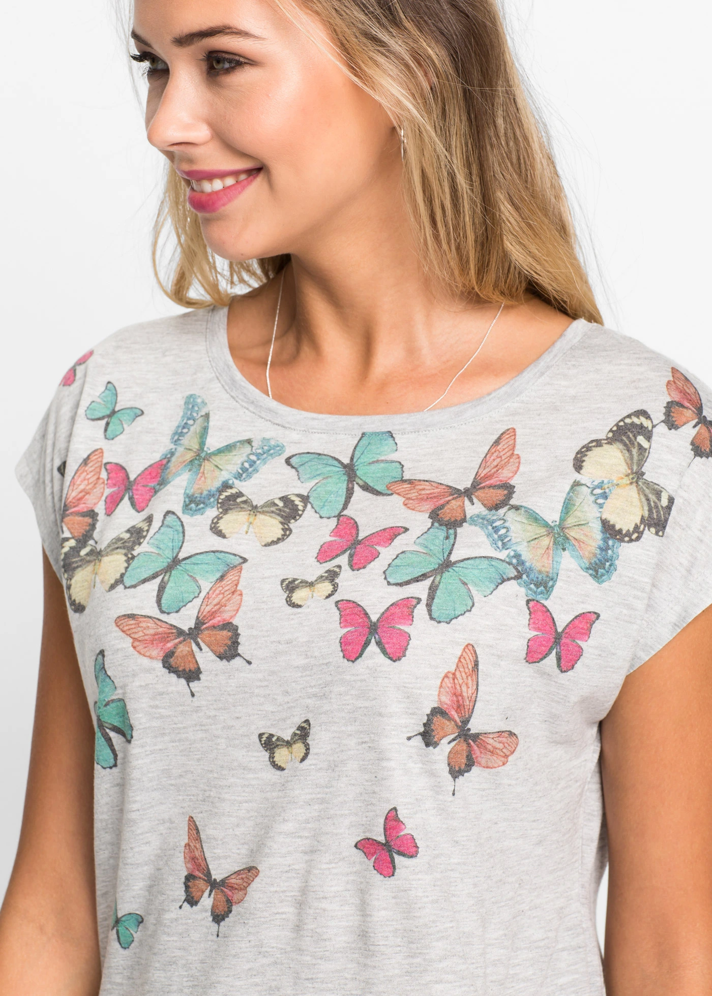 Shirt in een zachte viscosemix • grijs gemêleerd • bonprix online shop