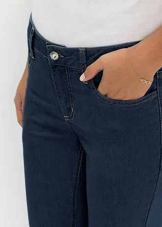 Dżinsy skinny ze średnim stanem, z super stretchem • granatowy denim • sklep bonprix
