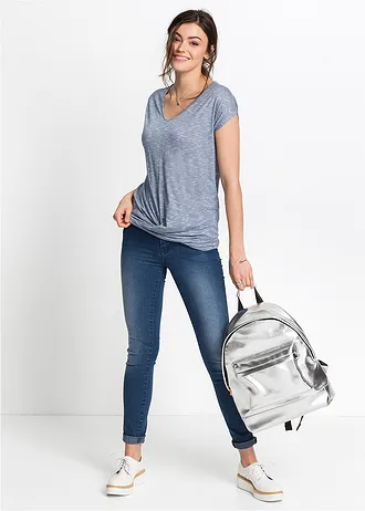 T-shirt en viscose mélangée, Couleur: gris chiné