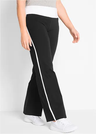 Pantalon de sport en coton extensible, Couleur: noir