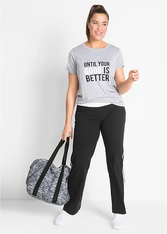 Pantaloni sport cu bumbac, stretch, culoare: negru