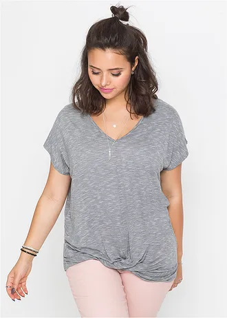 Shirt van viscosemix • kleigroen gemêleerd plus size • bonprix online shop