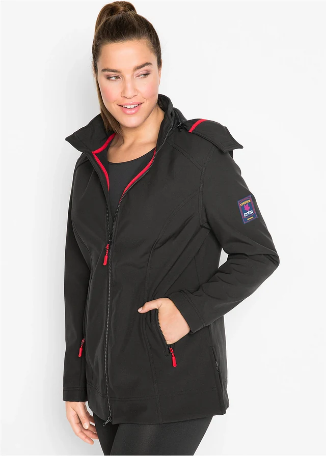 Veste softshell extensible, imperméable, Couleur: noir