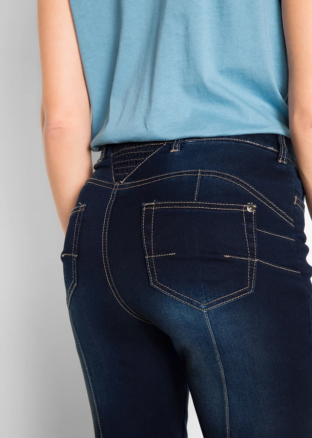 Džíny Bootcut, Mid Waist, tvarující • tmavě modrý denim • bonprix obchod