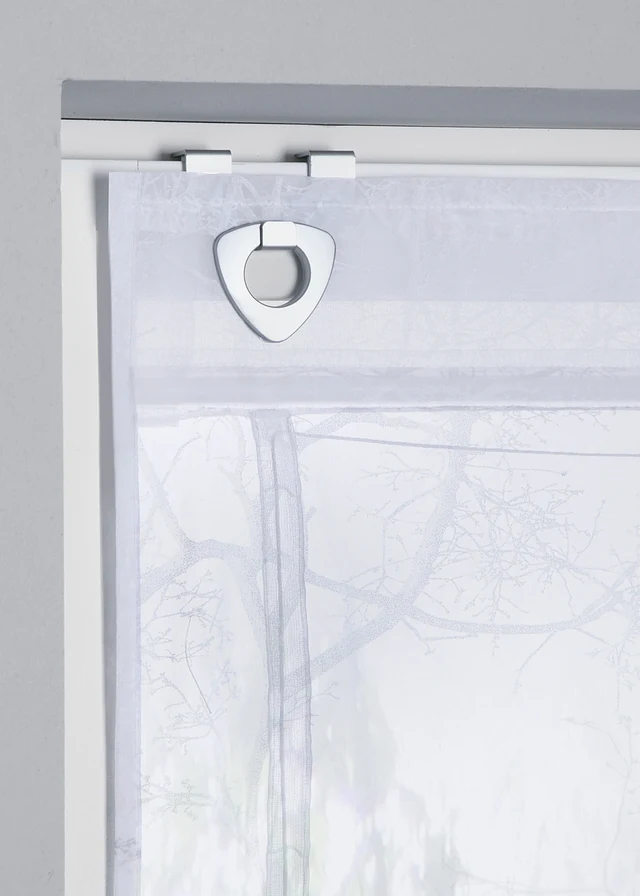 Store bateau transparent à imprimé, Couleur: blanc-gris