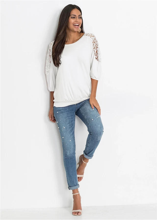 Oversized shirt in een viscosemix • wolwit • product-page.page-title-suffix