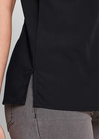 Halenka s krátkým rukávem, z popelínu • černá • bonprix obchod