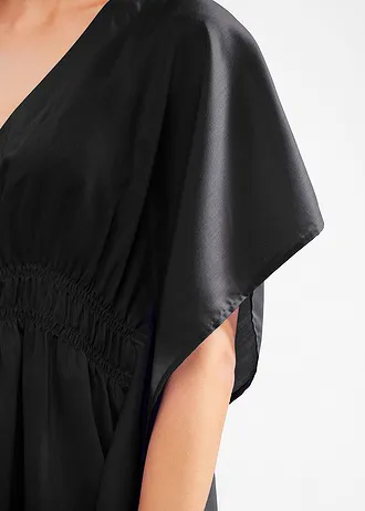 Transparante strandtuniek met V-hals • zwart • bonprix online shop