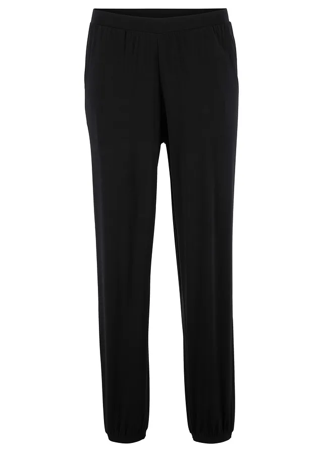 Pantaloni cu buzunare din jerse cu viscoză