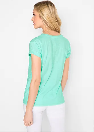 Boxy shirt, korte mouw, Kleur: lichtmint