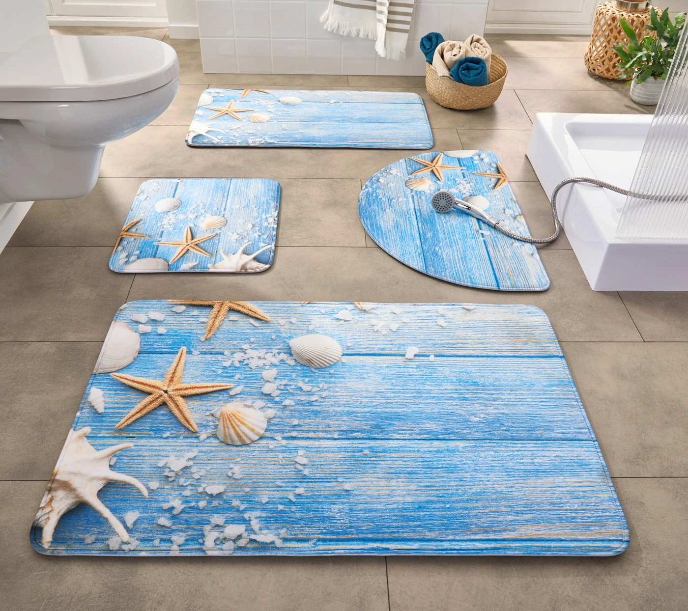 Tapis de bain à mémoire de forme • bleu • Boutique bonprix