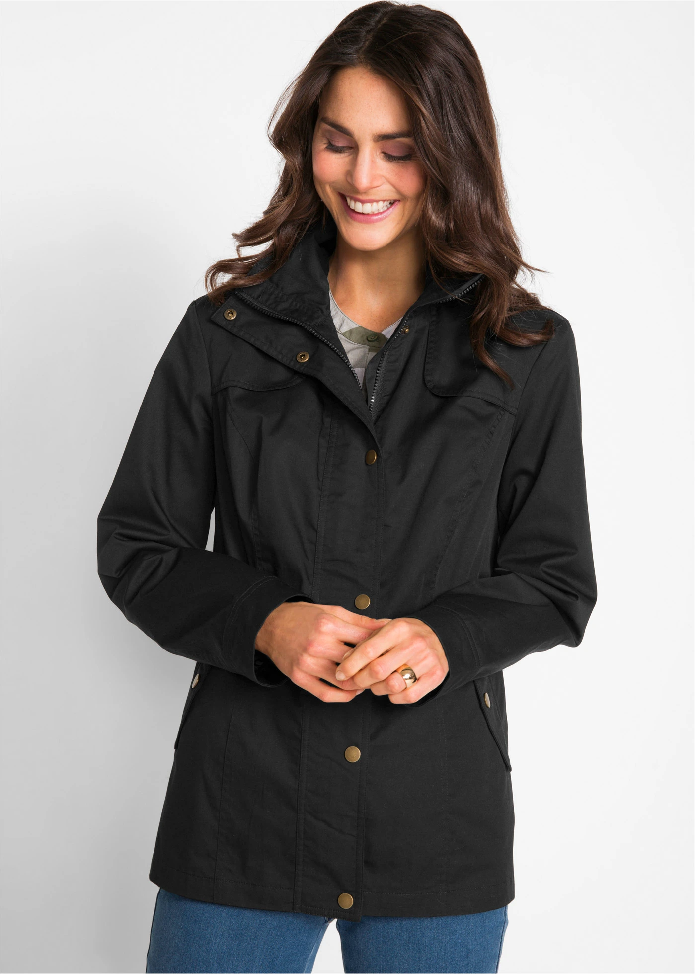 Veste à col montant • noir • Boutique bonprix